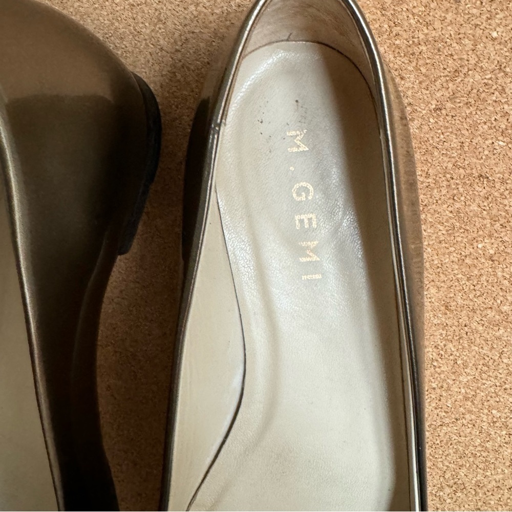 M. Gemi Black Gold Tan Ombré Patent leather Flats Size Eu 38 Us 7.5 - Picture 4 of 16